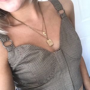 Gingham zip up crop top